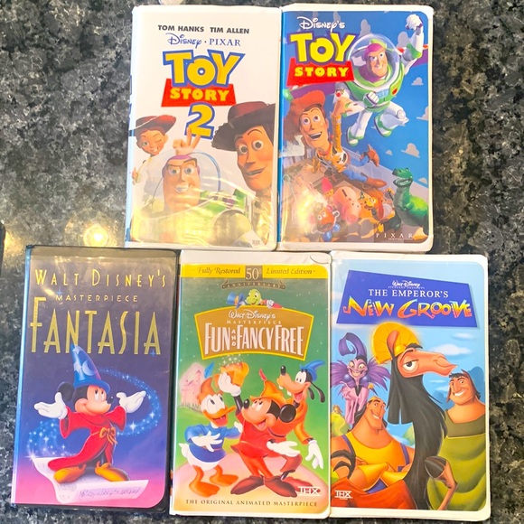 VHS Disney: Toy Story 1&2 , Fantasia , Fun&Fancy Free Emperor’s New Groove - Picture 1 of 2
